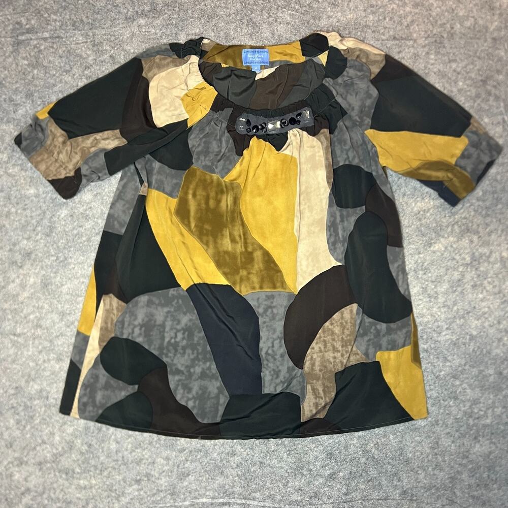 SIMPLY VERA WANG 100% Polyester Multi-Colored Blouse Women Size MEDIUM